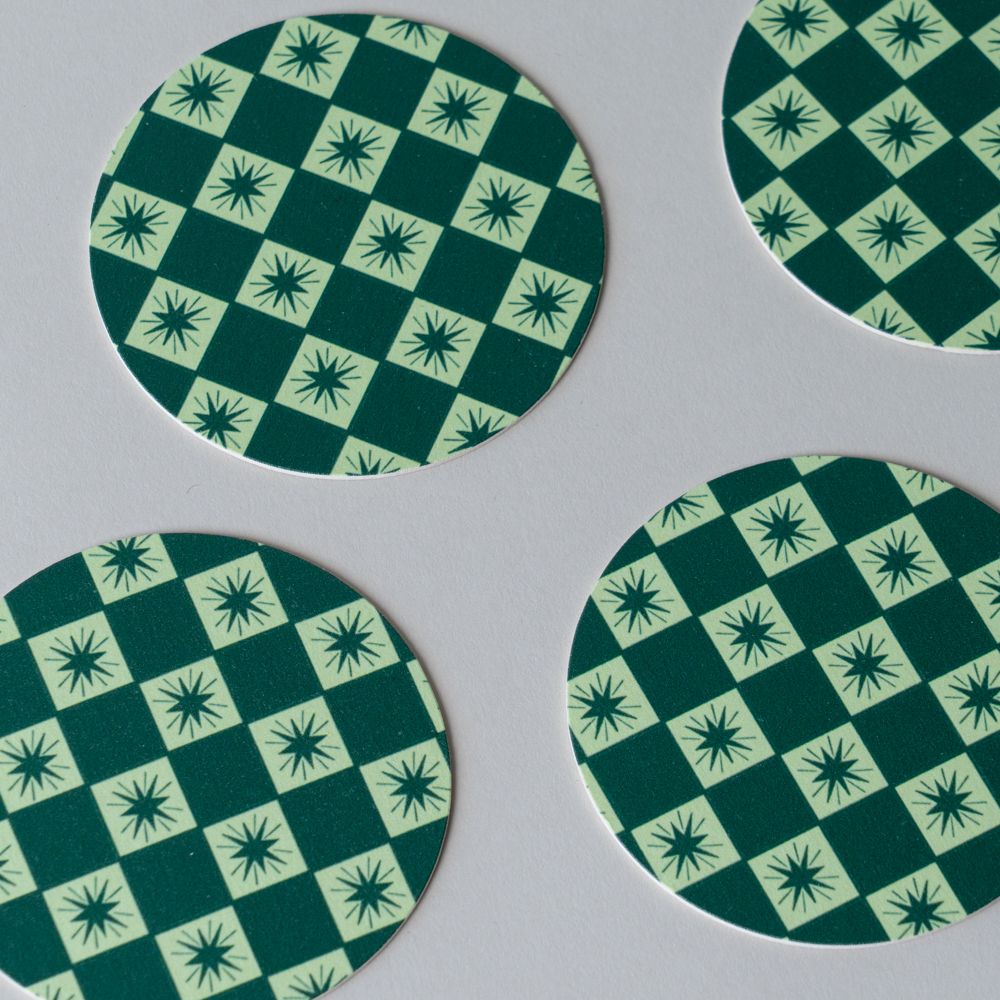 Checkerboard Star Coaster Set CHRISTMAS 2026 One & Only Paper (Faire)