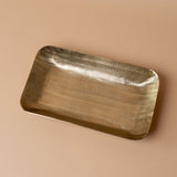 Textured Metal Tray with Brass Finish
