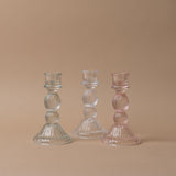 Reeded Glass Candle Holder