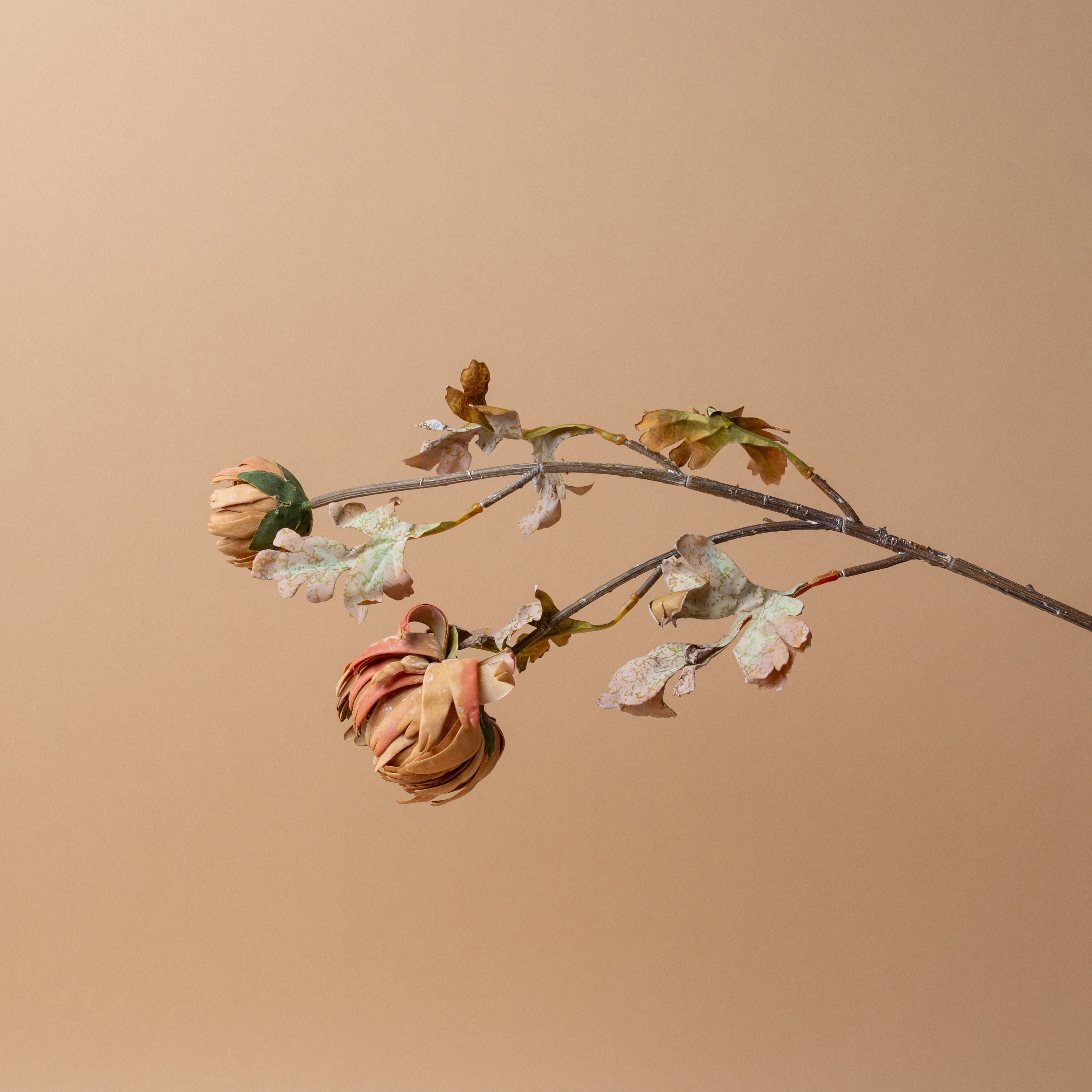 Faux Brown Dahlia Spray – view 2