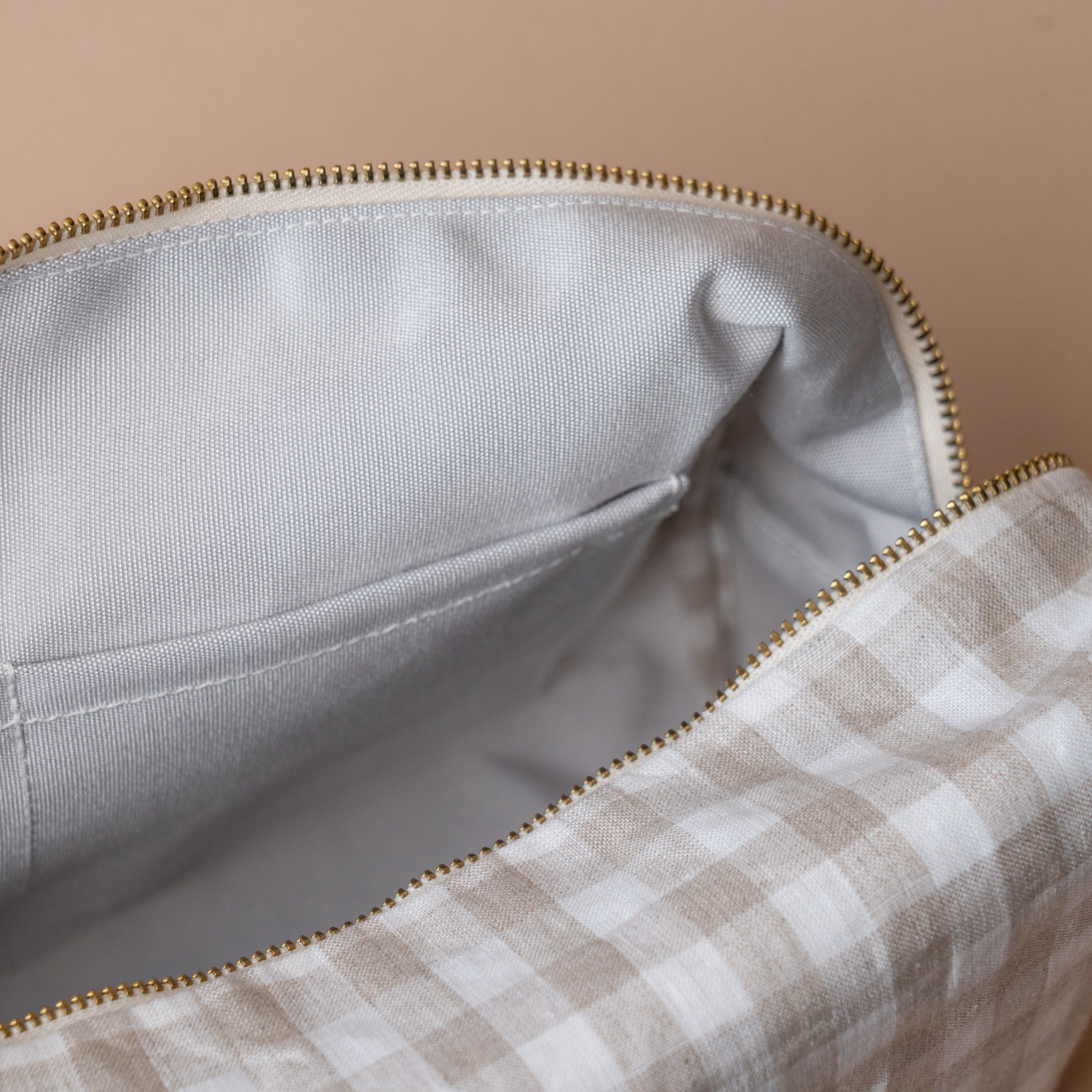 Rug & Weave made Gingham Linen Bag Toiletry Bag Rug & Weave