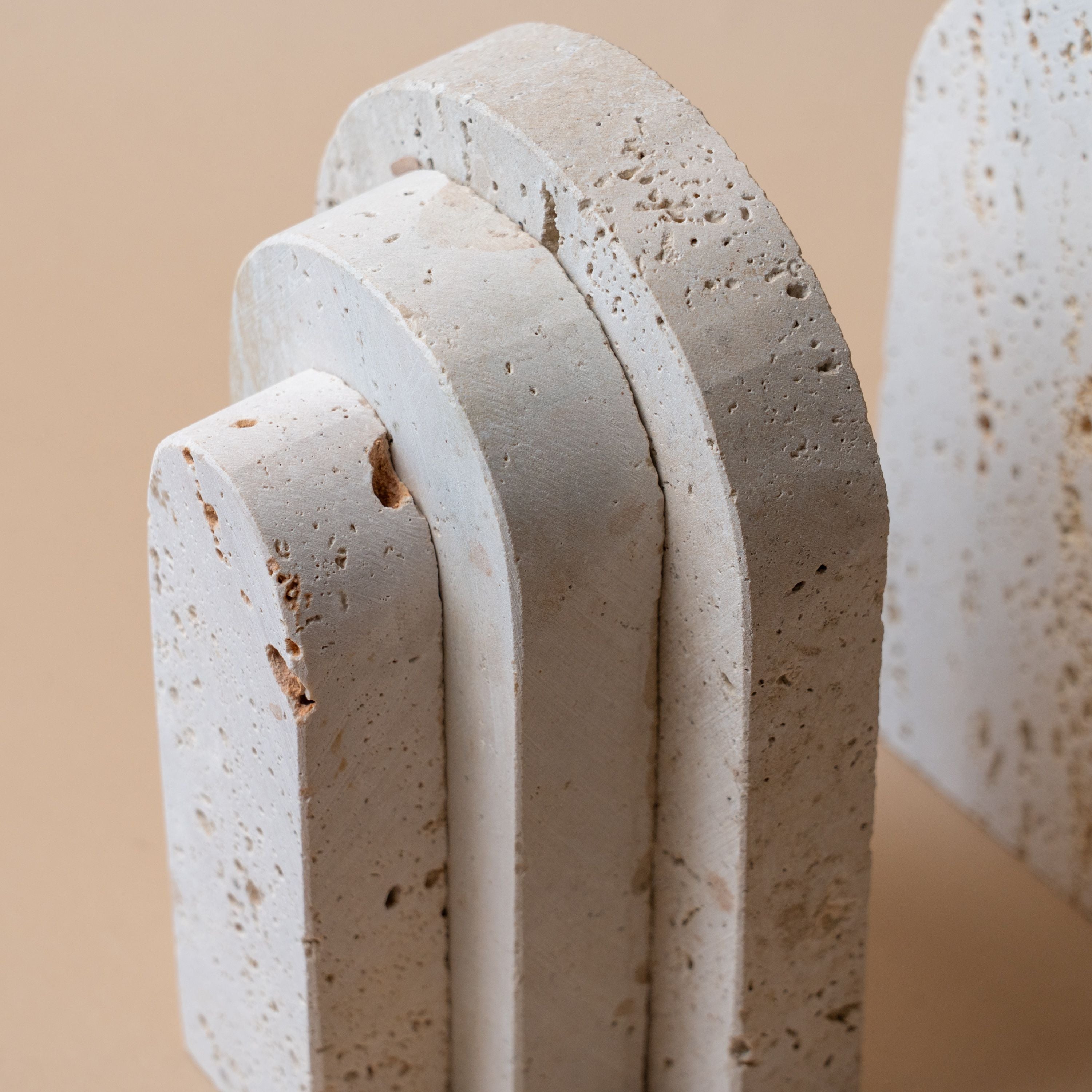 Arch Travertine Bookend Set bookends Marigold Market (Faire)