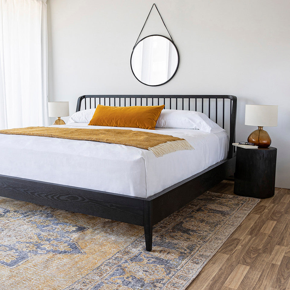 Irwin King Bed - Black - Rug & Weave