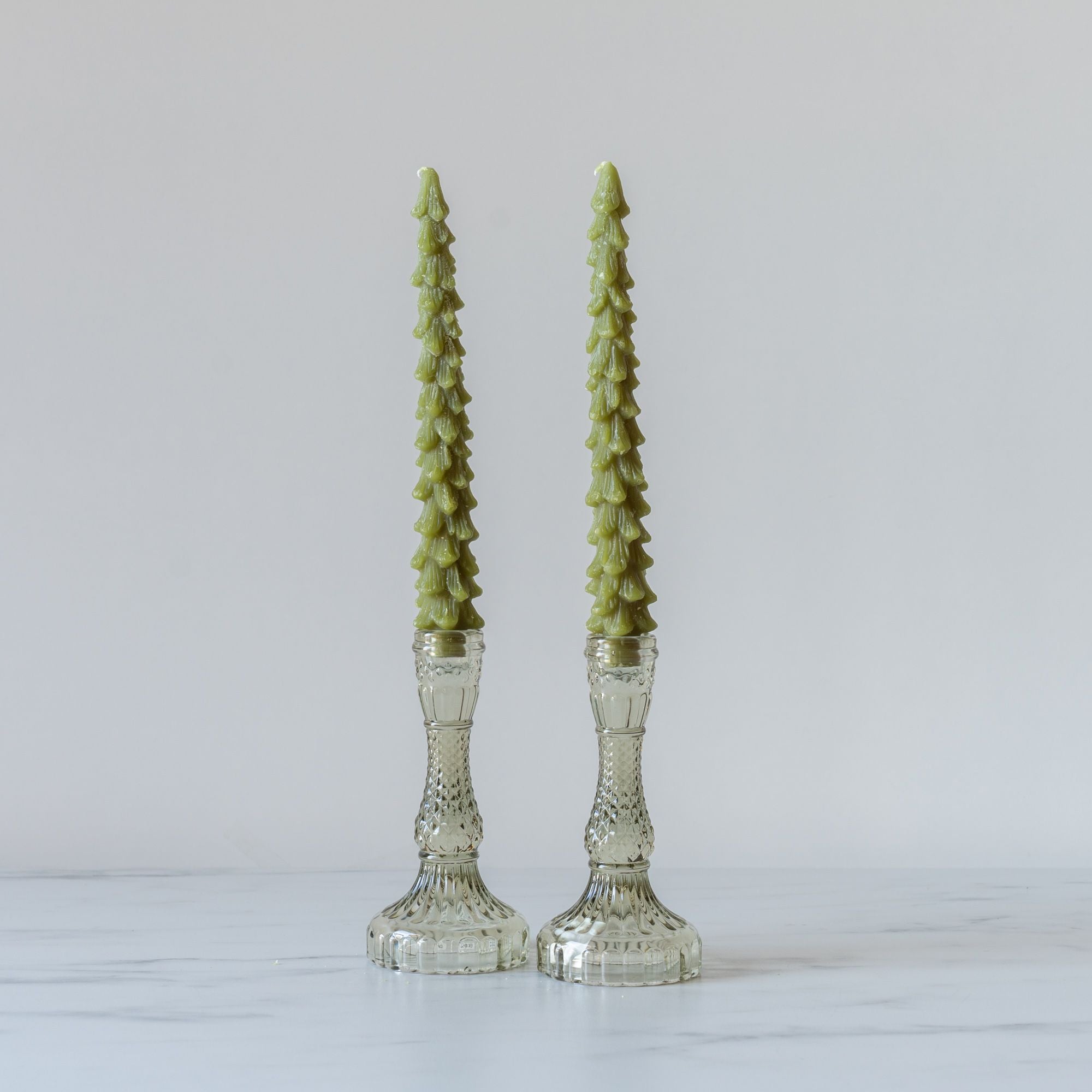 Tree Shaped Taper Candles - Cedar Green - Rug & Weave