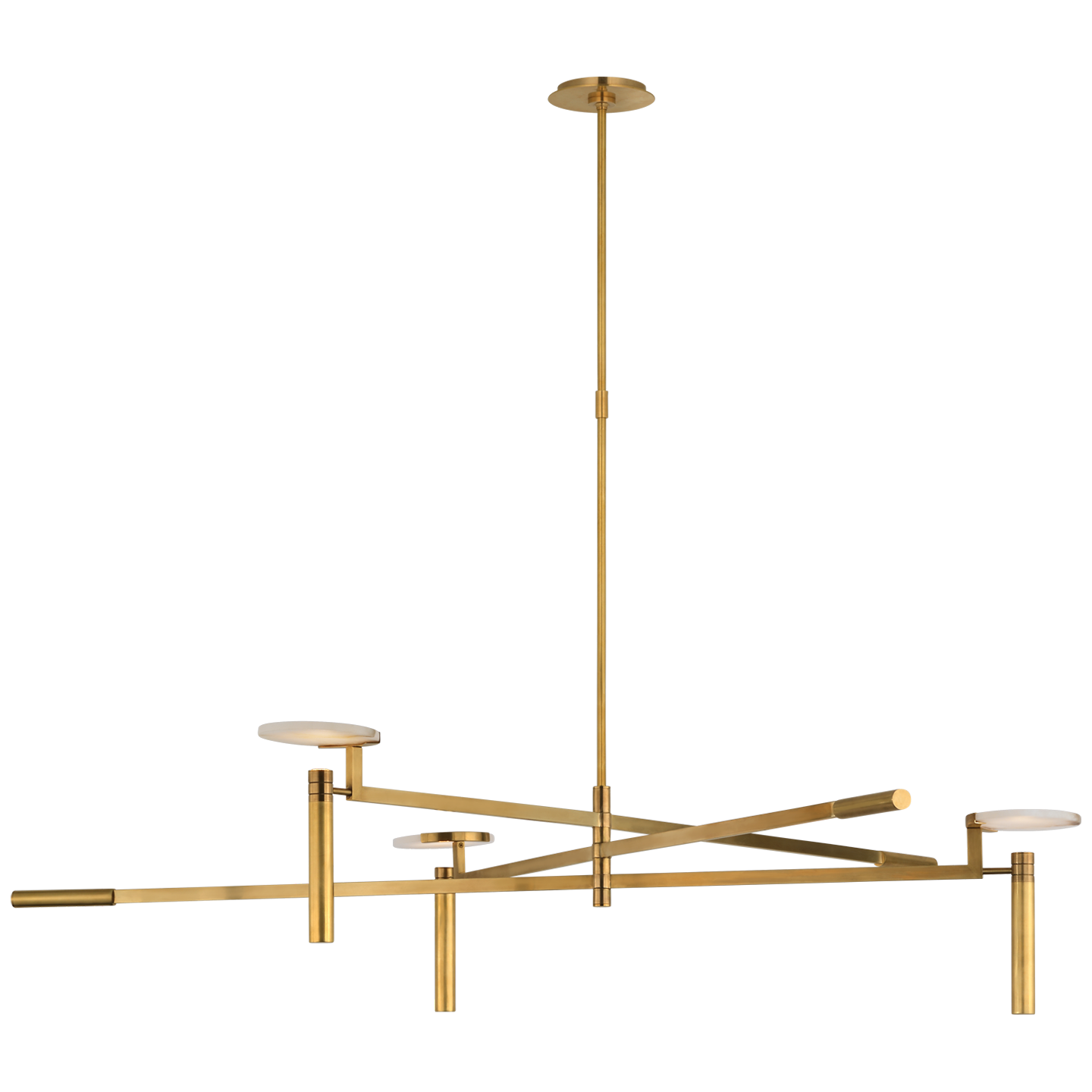 Melange Grande Floating Disc Chandelier LIGHTING - chandelier Visual Comfort - Signature Antique-Burnished Brass
