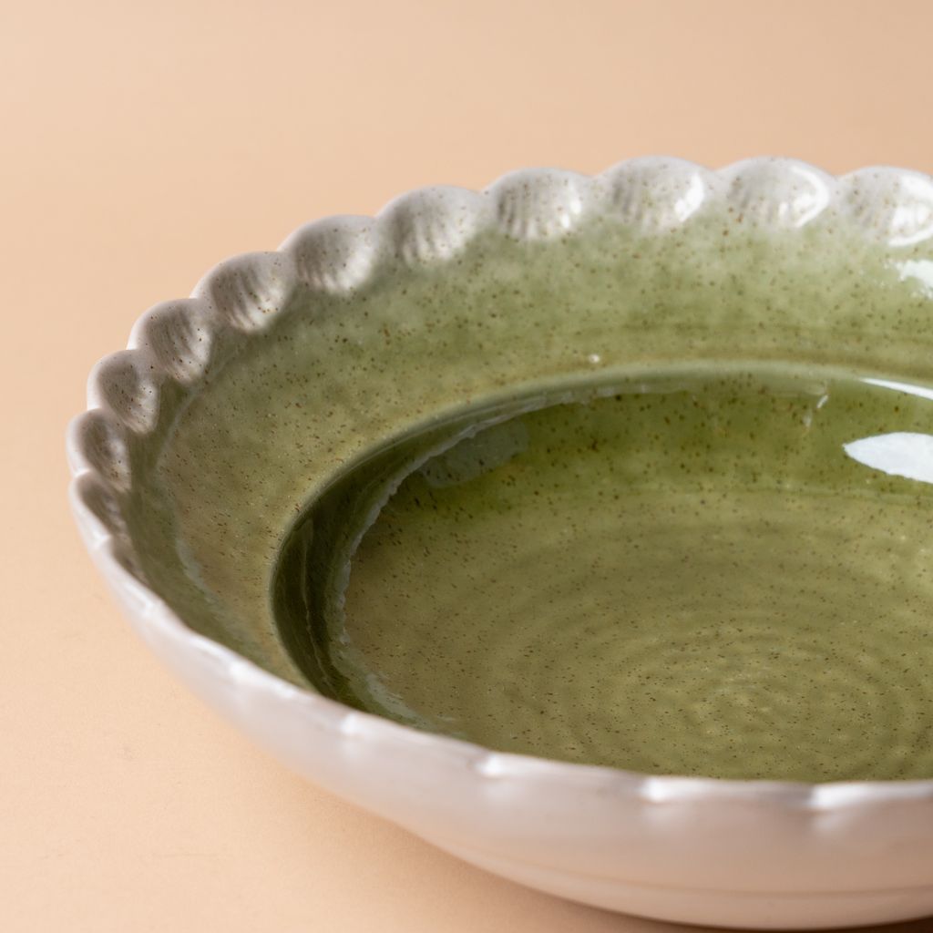 Scalloped Edge Stoneware Bowl – view 2