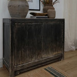 Marlow Two Door Reclaimed Wood Cabinet - Distressed Black - Rug & Weave