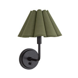 Polly Sconce Single (Blackened Brass with Green Scalloped Shade) - Rug & Weave