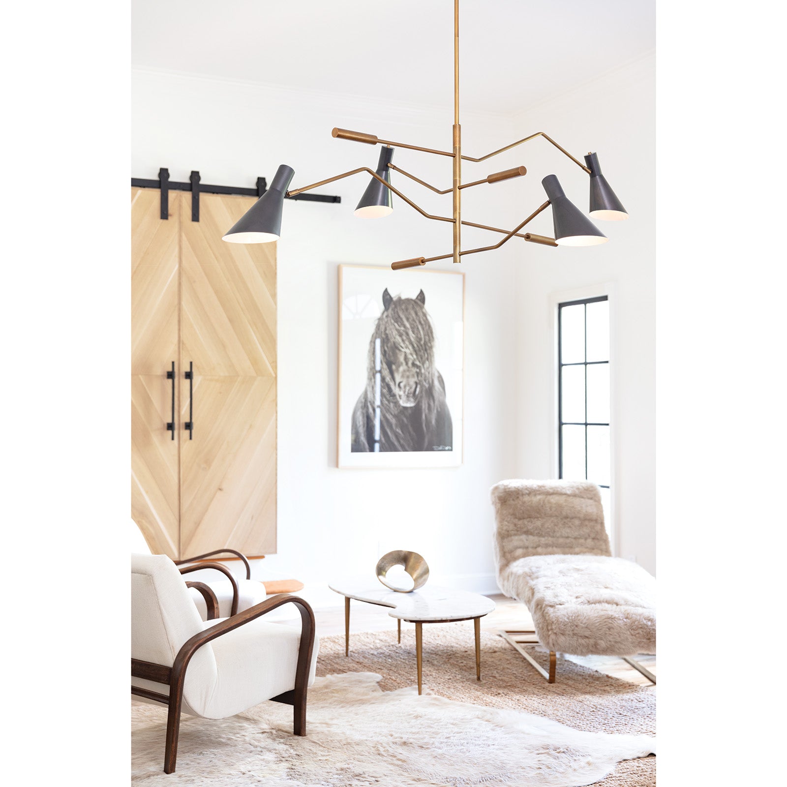 Spyder Chandelier (Blackened Brass and Natural Brass) Chandelier Regina Andrew