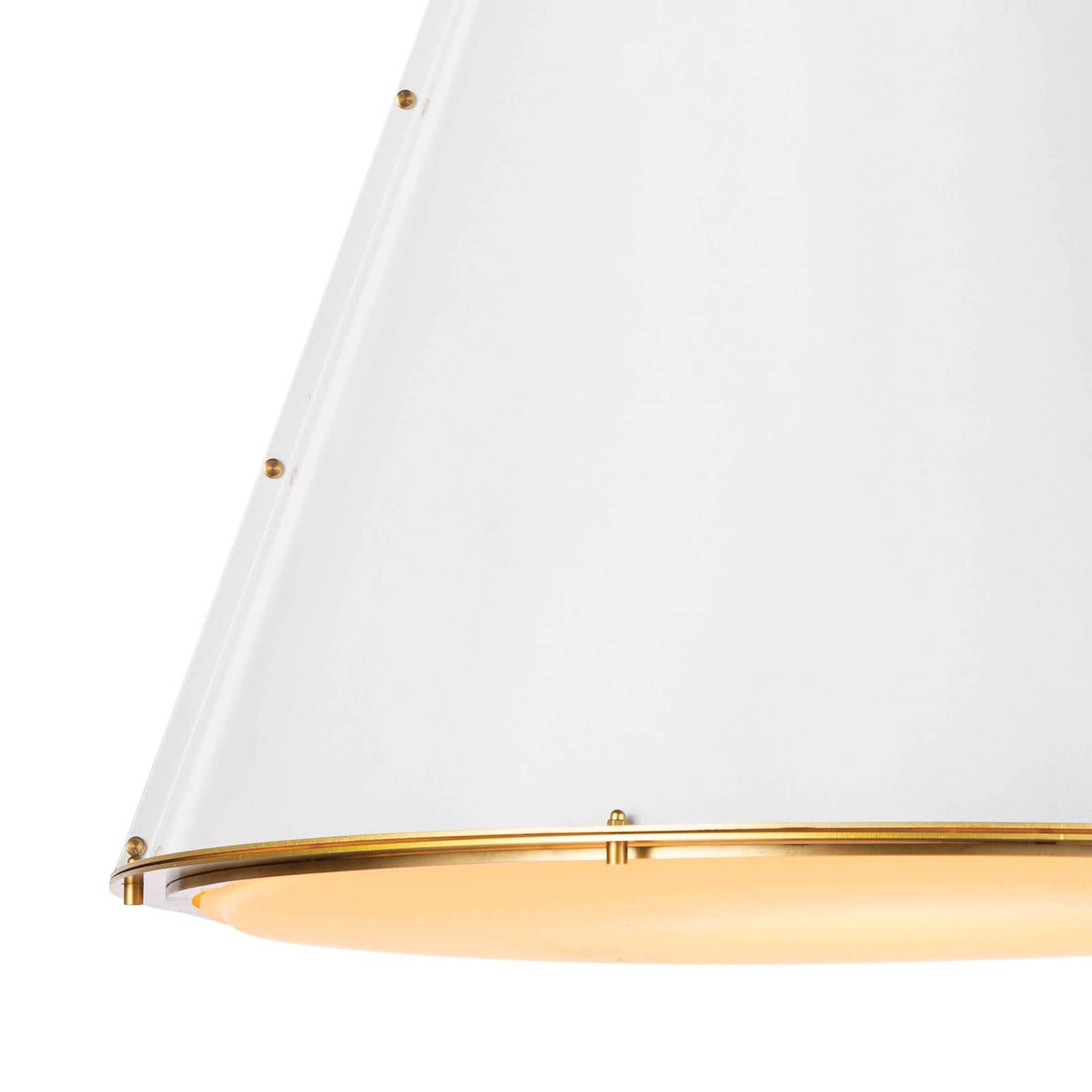 French Maid Chandelier Large (White and Natural Brass) – view 2