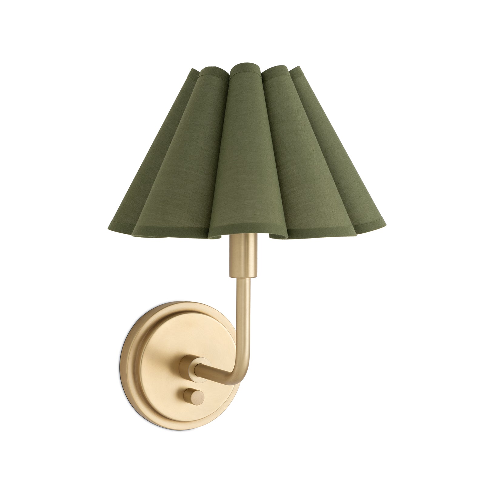 Polly Sconce Single (Natural Brass with Green Scalloped Shade) Wall Sconces Regina Andrew