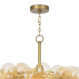 Bubbles Chandelier (Natural Brass with Amber Glass)