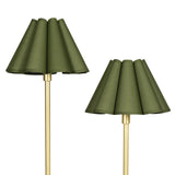 Polly Floor Lamp (Natural Brass with Green Scalloped Shade)