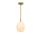 Artemis Pendant Single (Natural Brass with Alabaster Glass)