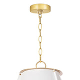 French Maid Chandelier Large (White and Natural Brass)