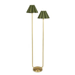 Polly Floor Lamp (Natural Brass with Green Scalloped Shade) - Rug & Weave