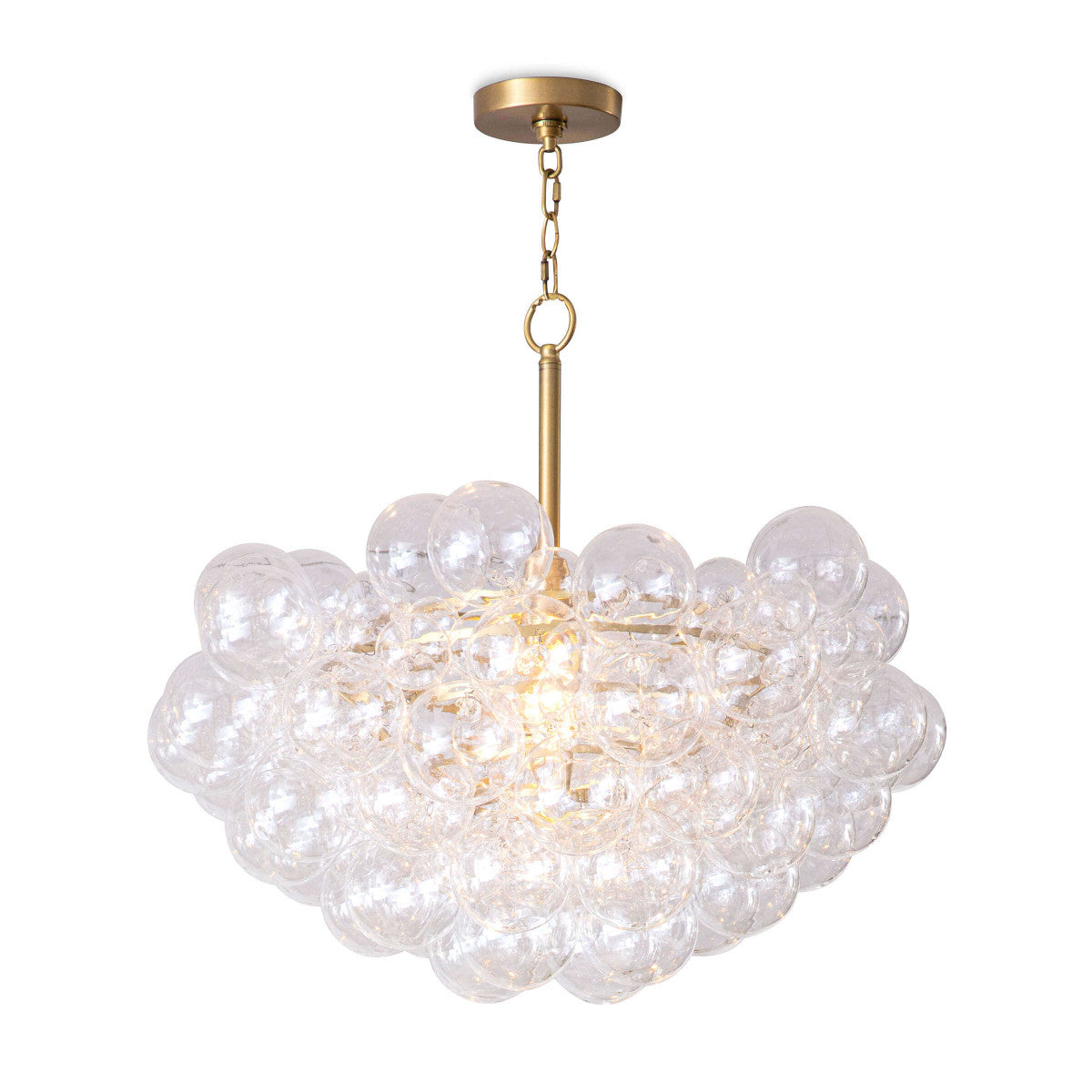 Bubbles Chandelier (Clear) Natural Brass - Rug & Weave