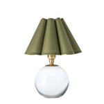 Giorgio Crystal Mini Lamp Natural Brass with Green Scalloped Shade - Rug & Weave