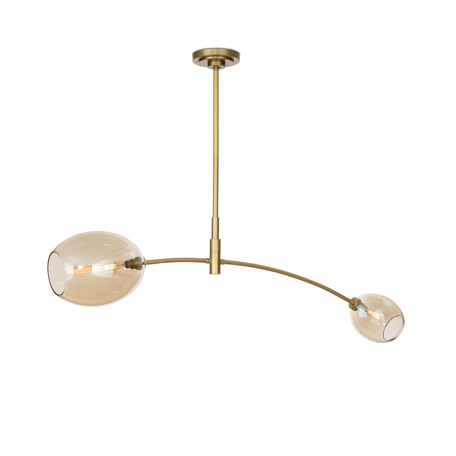 Artemis Pendant Double (Natural Brass with Champagne Glass) – view 2