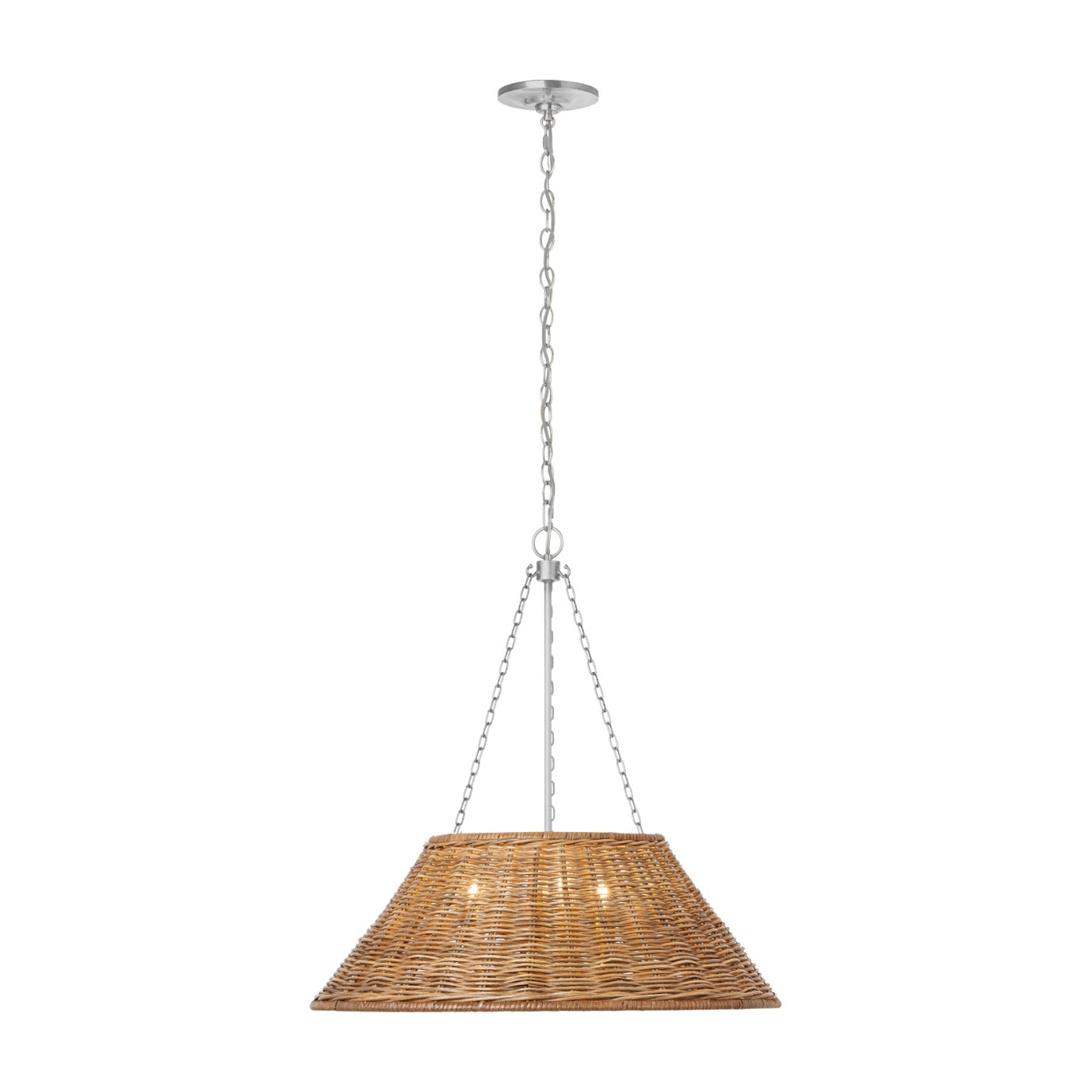 Corinne 24" Wrapped Hanging Shade Visual Comfort - Signature Polished Nickel Natural Wicker