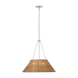 Corinne 24" Wrapped Hanging Shade Visual Comfort Polished Nickel Natural Wicker