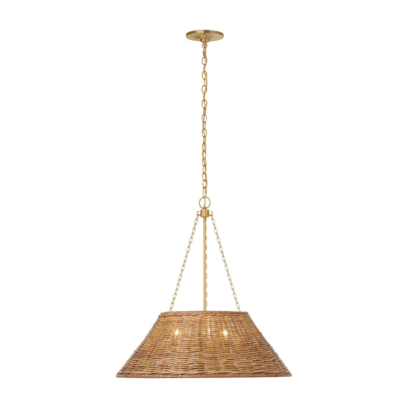 STORE FIXTURE - Corinne 24" Woven Hanging Shade - Brass/Natural LIGHITING - store fixture Visual Comfort