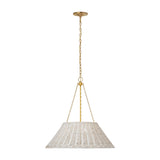 Corinne 24" Wrapped Hanging Shade Visual Comfort Soft Brass White Wicker