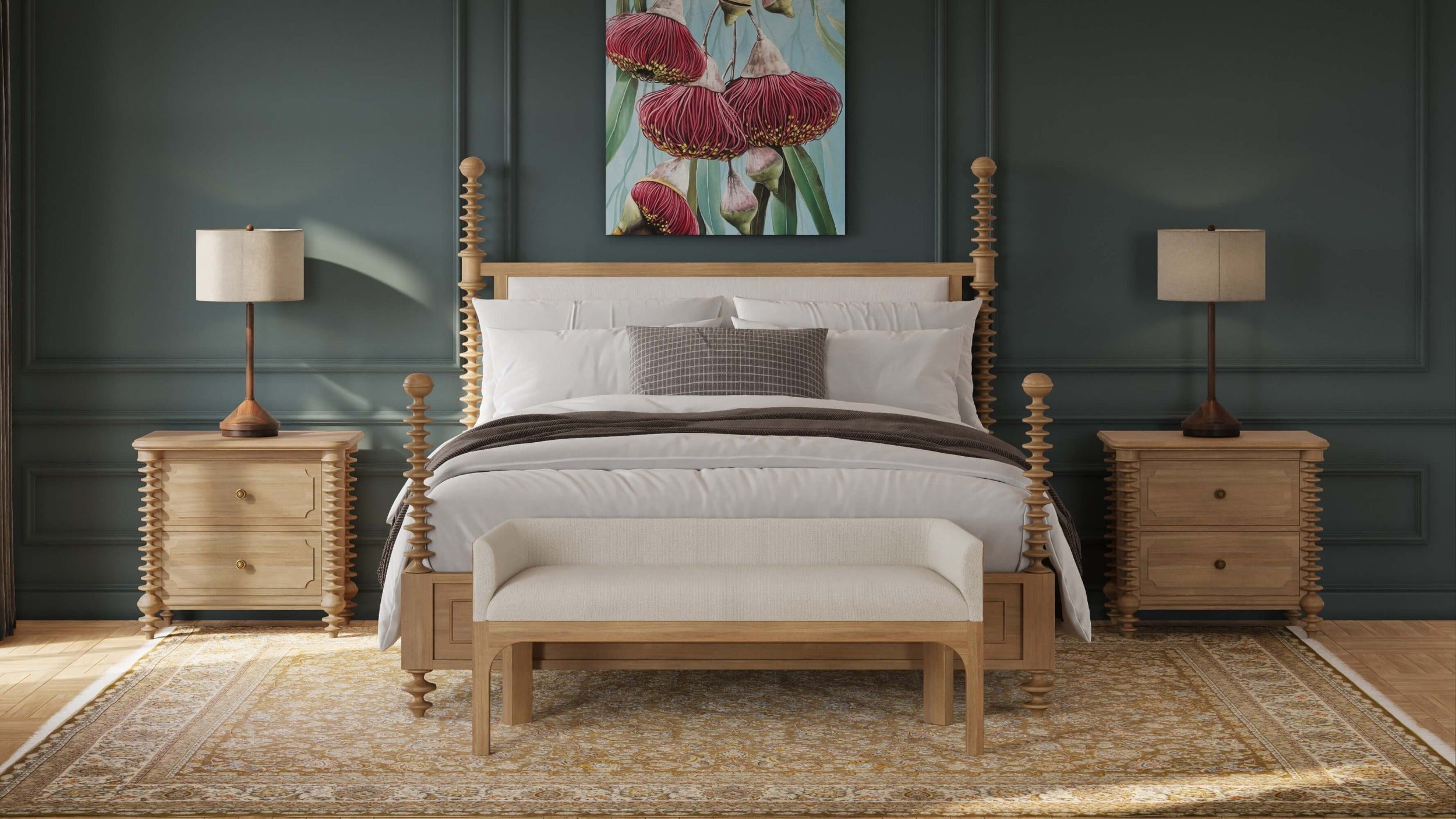 Milani Upholstered King Bed FURNITURE - bed Bramble