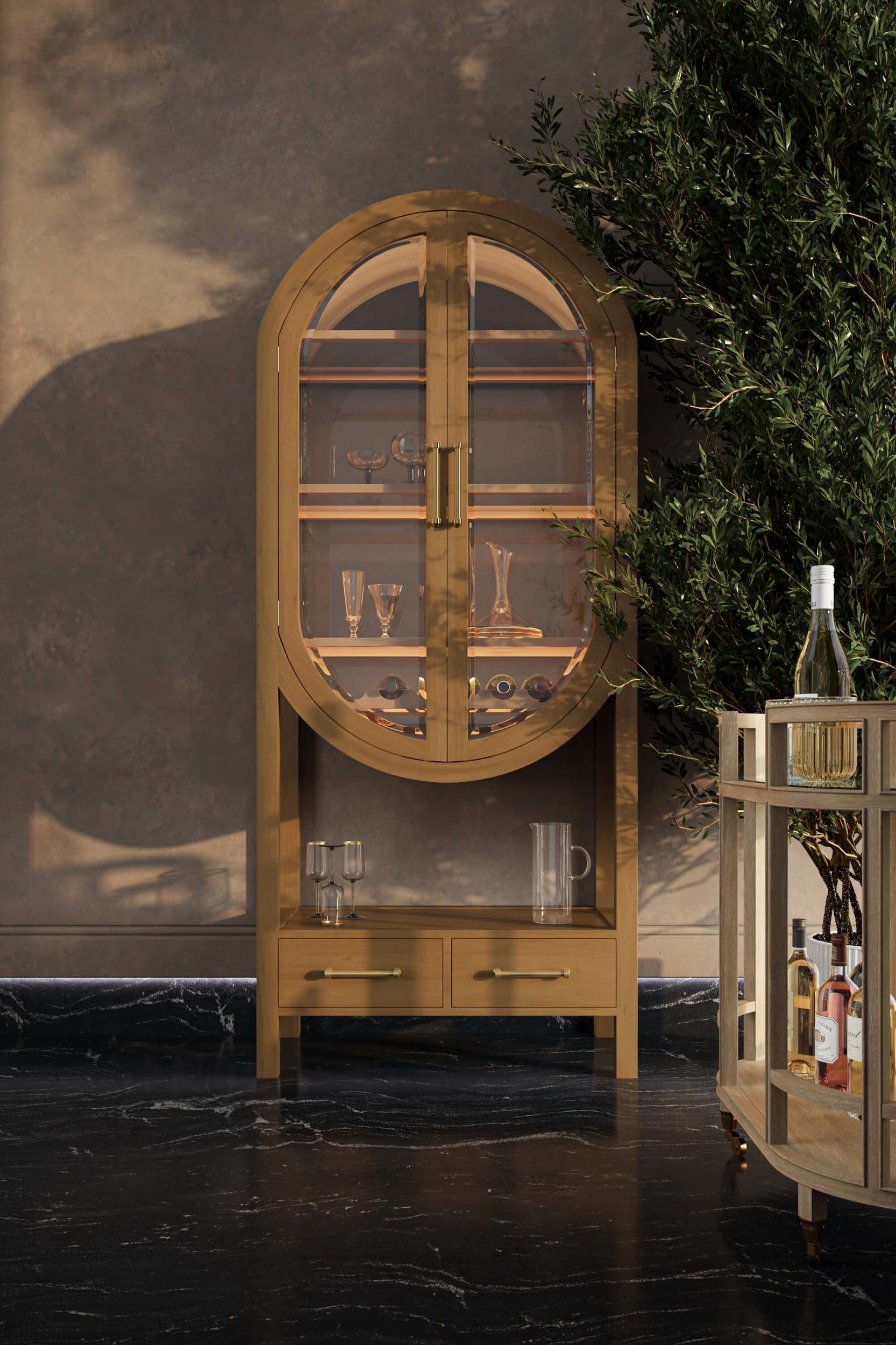 Cohan Barcart FURNITURE - bar carts & cabinet Bramble
