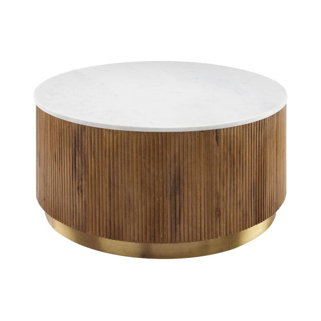 Nestor Coffee Table FURNITURE - coffee table Surya White Marble/Natural