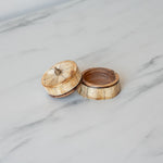 Antiqued Round Wood & Bone Trinket Box - Rug & Weave