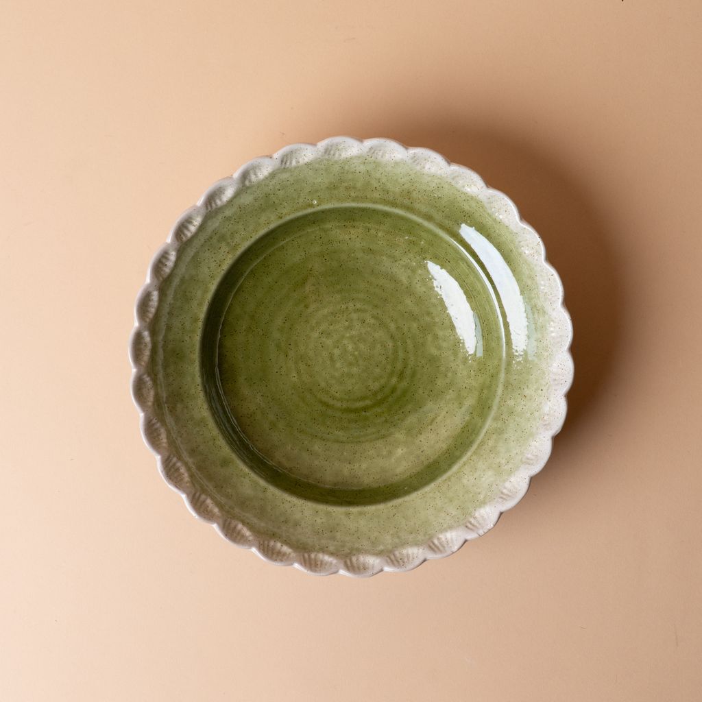 Scalloped Edge Stoneware Bowl bowl Creative Co-op (DYA)
