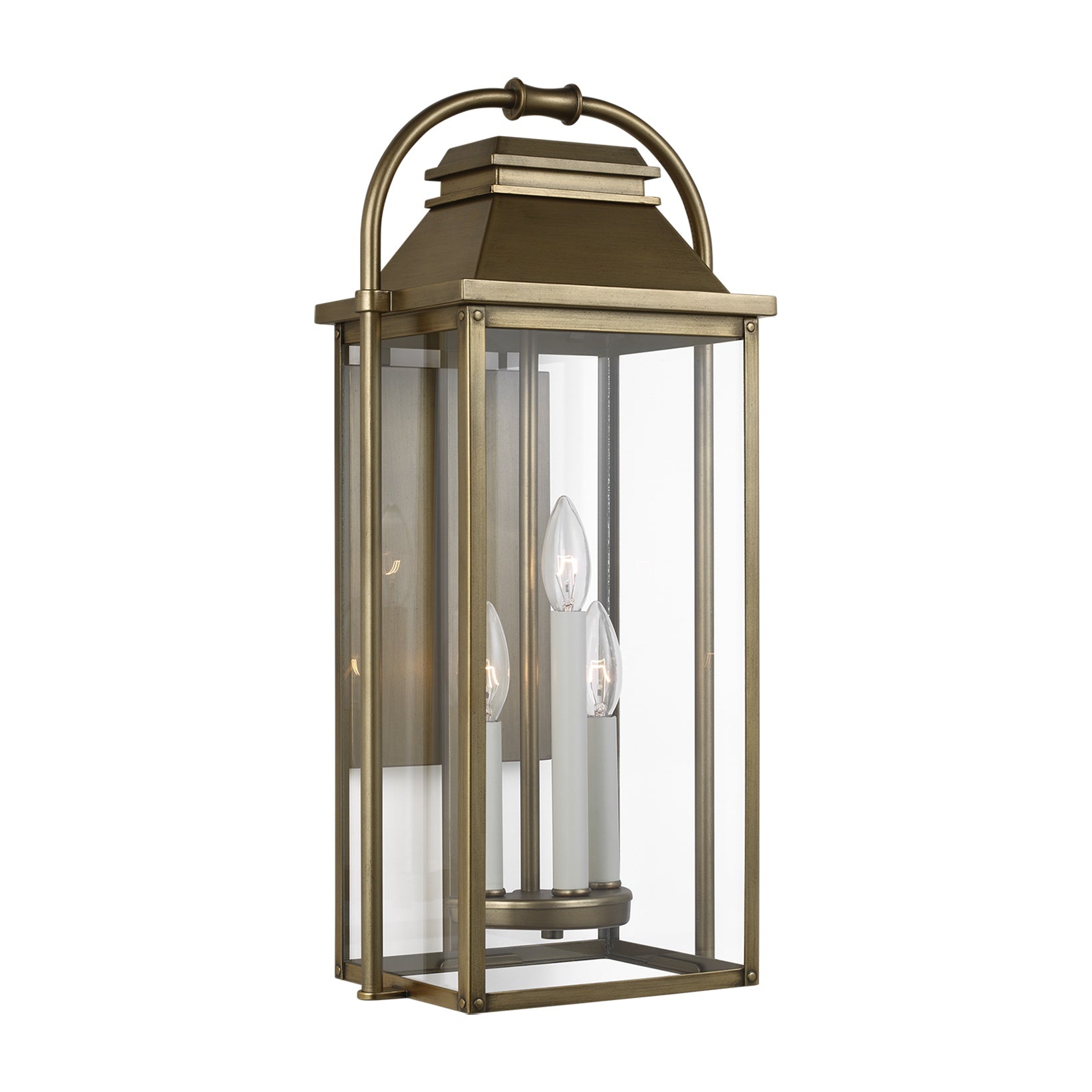 Wellsworth Medium Lantern, Distressed Brass