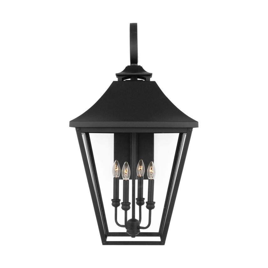 Galena Extra Large Lantern LIGHTING - outdoor fixture Visual Comfort Textured Black