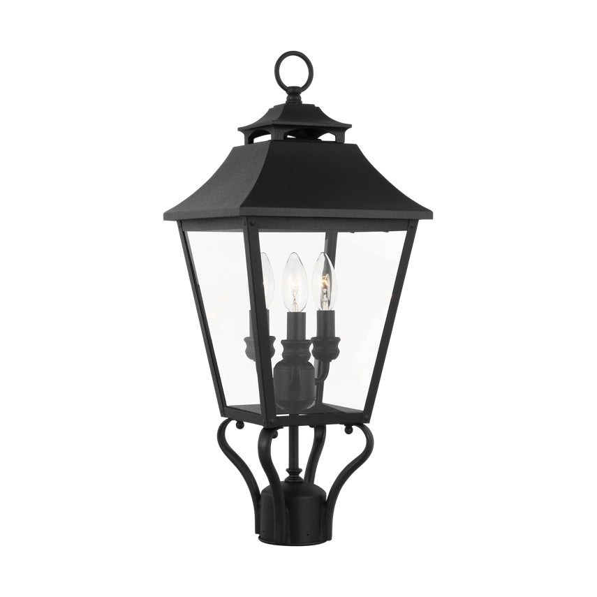 Galena Small Post Lantern LIGHTING - outdoor fixture Visual Comfort Textured Black