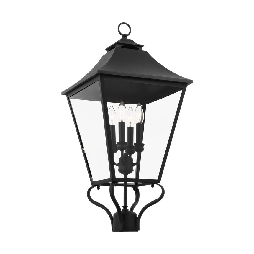Galena Large Post Lantern LIGHTING - outdoor fixture Visual Comfort Textured Black