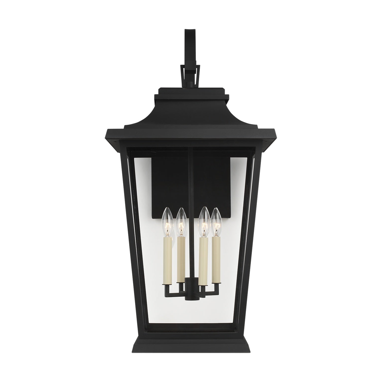 Warren Extra Large Lantern LIGHTING - outdoor fixture Visual Comfort Textured Black