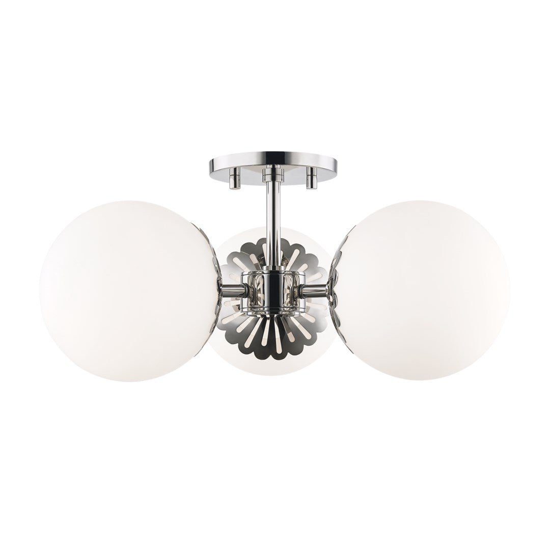 Paige Semi Flush, Polished Nickel