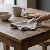 Oatmeal Linen Napkin Set with Lace Trim napkin set Rug & Weave