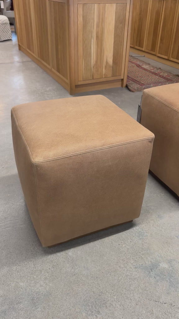 IN STORE - Dena Leather Ottoman FURNITURE - in store Rowe Furniture