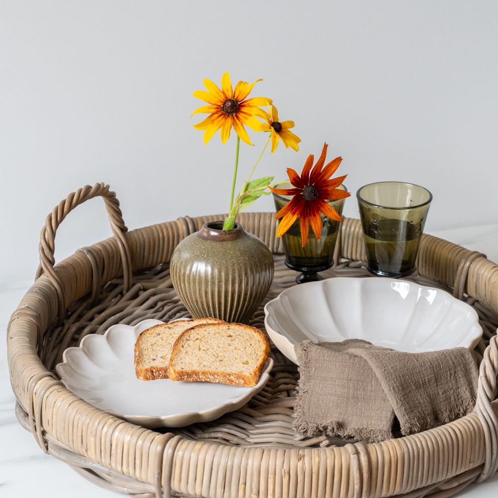 Round Brown Porcelain Vase - Rug & Weave