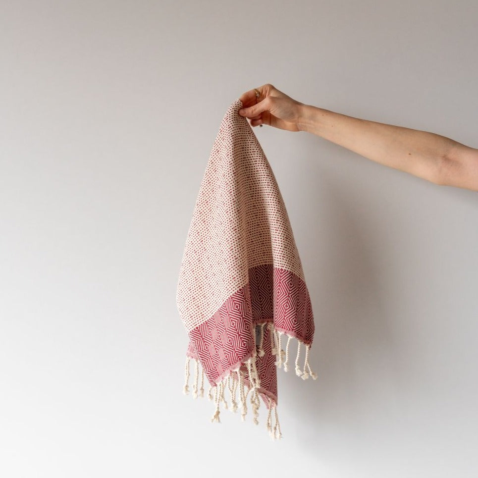 Diamond Turkish Hand Towel with Tassel - Rug & Weave