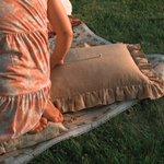 Latte Ruffle Pillow Cover 1 - PILLOWS - Linen - neutral Rug & Weave Pillows