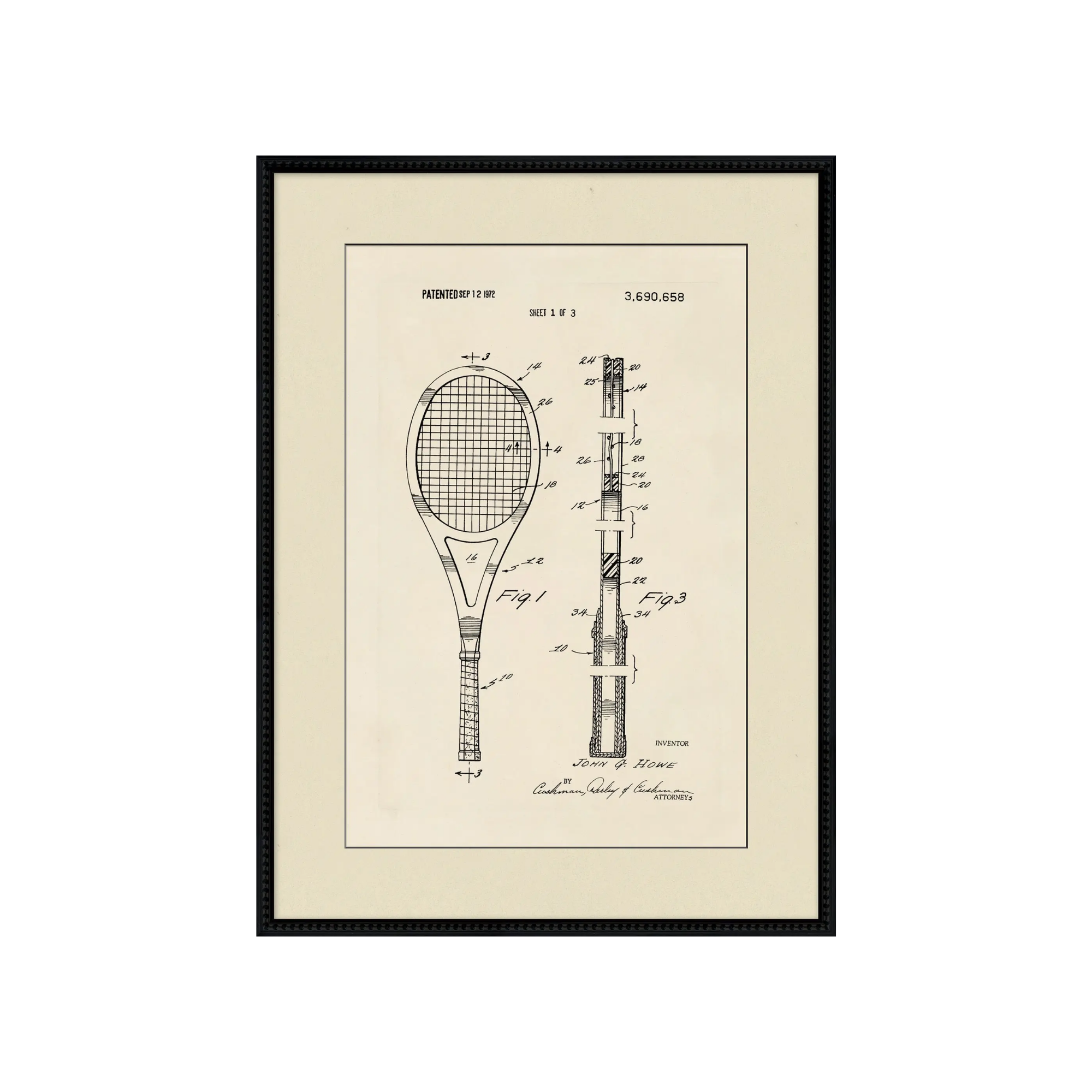 "Anatomy of a Racket" Framed Art Print ARTWORK - framed art Wendover Art Group