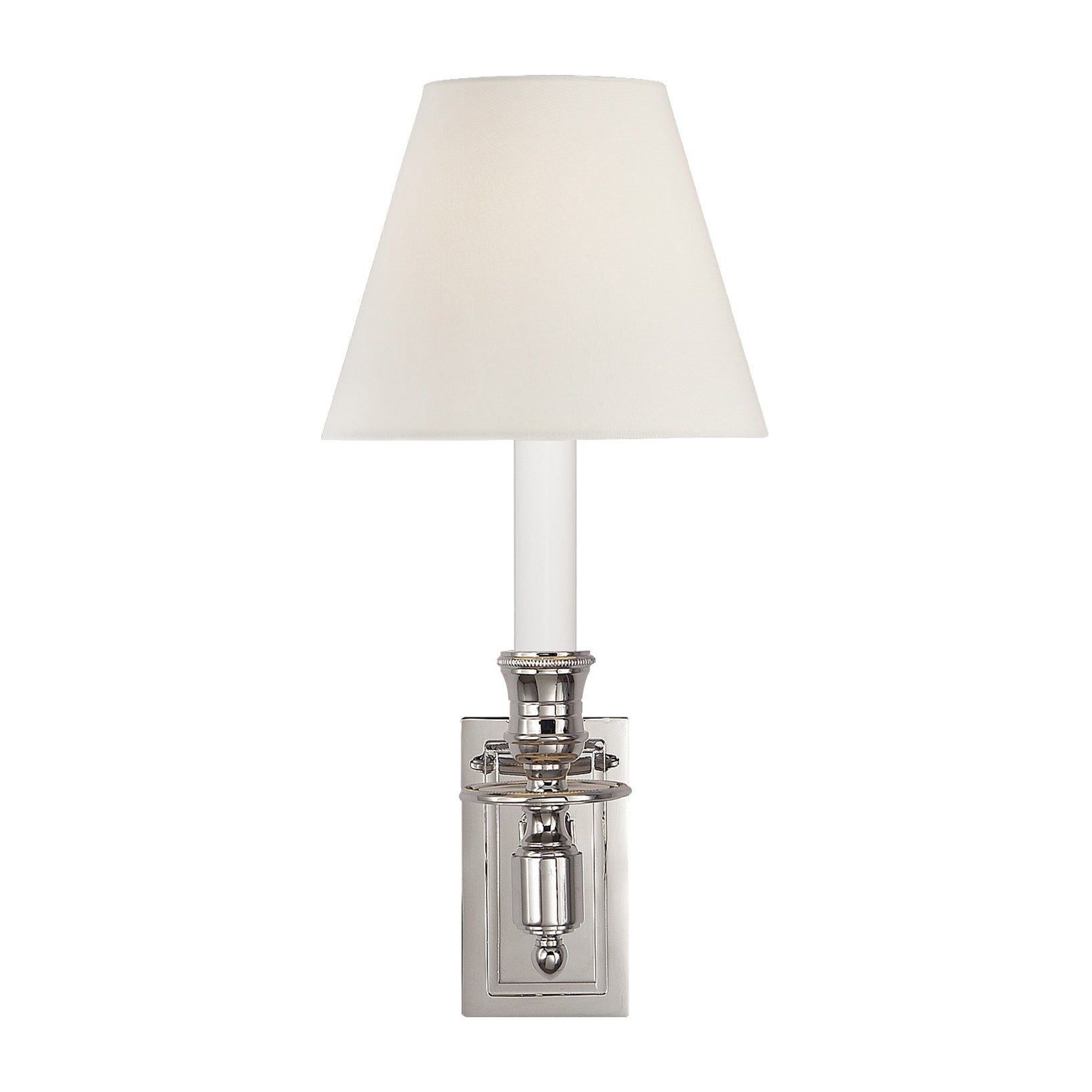 French Single Library Sconce LIGHTING - sconce Visual Comfort - Signature Polished Nickel