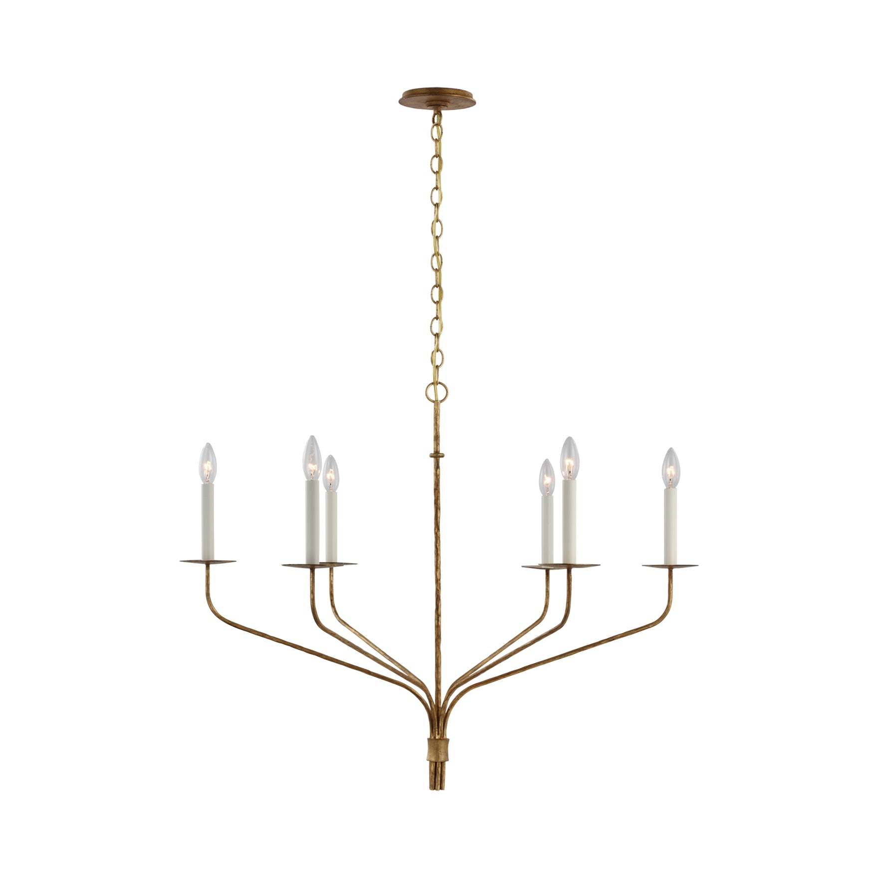 Belfair Large Chandelier LIGHTING - chandelier Visual Comfort Gilded Iron