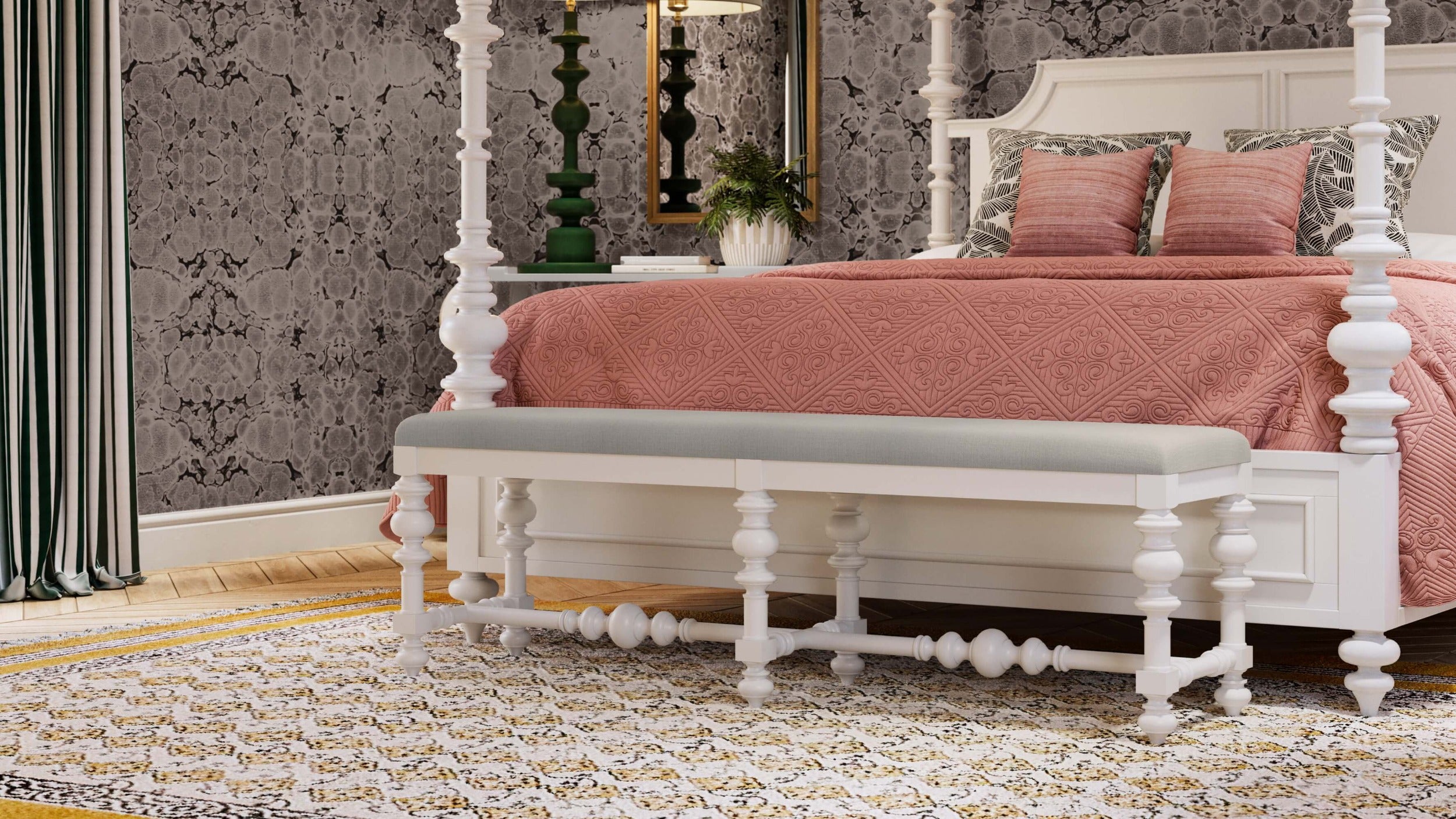 Savin Large Bench FURNITURE - bench Bramble