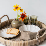 Roll Top Rattan Tray - Rug & Weave