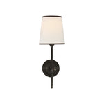 Bryant Sconce LIGHTING - sconce Visual Comfort - Signature Bronze 4" x 5.5" x 6" Linen with Black Trim