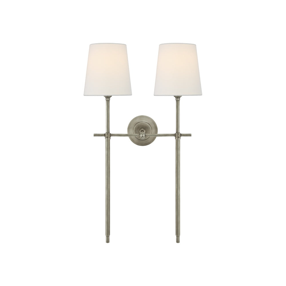 Bryant Large Double Tail Sconce LIGHTING - sconce Visual Comfort - Signature Antique Nickel